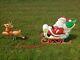 Rare Grand Venture Santa Claus Sleigh 1 Reindeer Christmas Blow Mold Light Decor