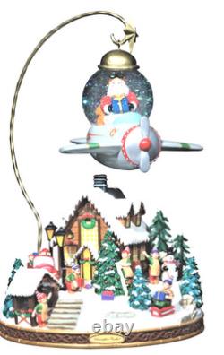 RARE HTF Christopher Radio SANTA'S FLY BY SNOWGLOBE Musicbox CHRISTMAS NEW