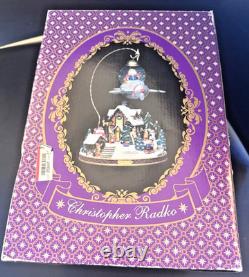 RARE HTF Christopher Radio SANTA'S FLY BY SNOWGLOBE Musicbox CHRISTMAS NEW