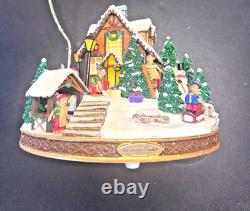 RARE HTF Christopher Radio SANTA'S FLY BY SNOWGLOBE Musicbox CHRISTMAS NEW