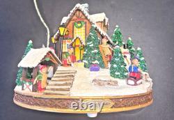 RARE HTF Christopher Radio SANTA'S FLY BY SNOWGLOBE Musicbox CHRISTMAS NEW