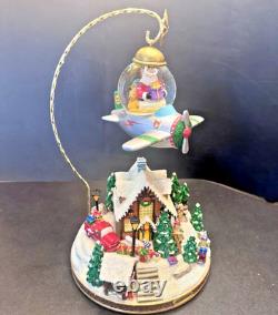 RARE HTF Christopher Radio SANTA'S FLY BY SNOWGLOBE Musicbox CHRISTMAS NEW