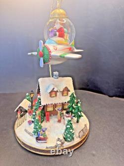 RARE HTF Christopher Radio SANTA'S FLY BY SNOWGLOBE Musicbox CHRISTMAS NEW