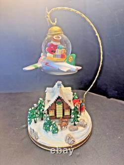 RARE HTF Christopher Radio SANTA'S FLY BY SNOWGLOBE Musicbox CHRISTMAS NEW