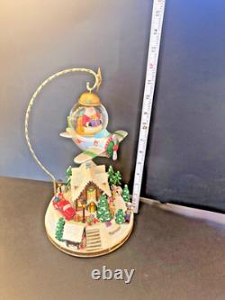 RARE HTF Christopher Radio SANTA'S FLY BY SNOWGLOBE Musicbox CHRISTMAS NEW
