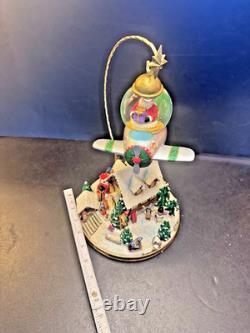 RARE HTF Christopher Radio SANTA'S FLY BY SNOWGLOBE Musicbox CHRISTMAS NEW