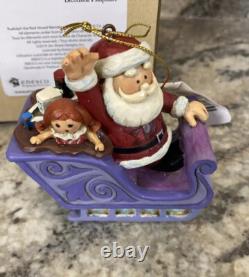 RARE Jim Shore Rudolph the Red Nose Reindeer Santa Sleigh Christmas Ornament