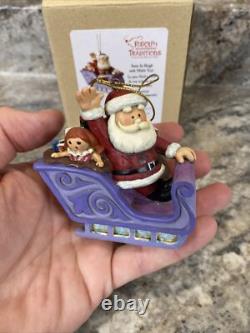 RARE Jim Shore Rudolph the Red Nose Reindeer Santa Sleigh Christmas Ornament