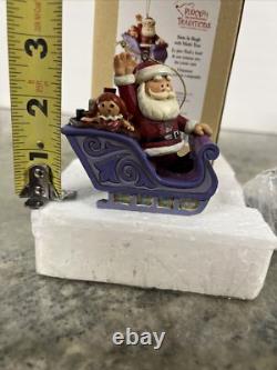 RARE Jim Shore Rudolph the Red Nose Reindeer Santa Sleigh Christmas Ornament