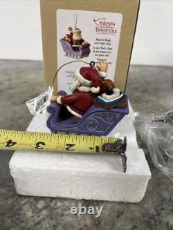 RARE Jim Shore Rudolph the Red Nose Reindeer Santa Sleigh Christmas Ornament