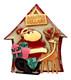 Rare Lucinda Christmas Pin Santa Sleigh Reindeer Village House Brooch