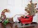 Rare Penny Mcallister Christmas Santa In Sleigh With Tree & Reindeer 20.5 Wide