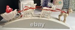 RARE Royal Electric Co Light-Up Antique Hard Plastic Sleigh Santa & Rudolph HTF