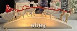 RARE Royal Electric Co Light-Up Antique Hard Plastic Sleigh Santa & Rudolph HTF