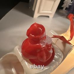 RARE Royal Electric Co Light-Up Antique Hard Plastic Sleigh Santa & Rudolph HTF