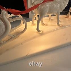 RARE Royal Electric Co Light-Up Antique Hard Plastic Sleigh Santa & Rudolph HTF