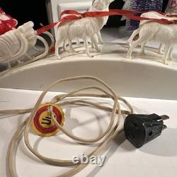 RARE Royal Electric Co Light-Up Antique Hard Plastic Sleigh Santa & Rudolph HTF