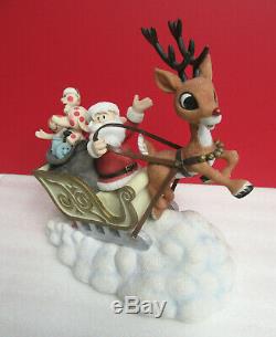 RARE Santa Rudolph the Red Nosed Reindeer Sleigh Island of Misfit Toys Figurine