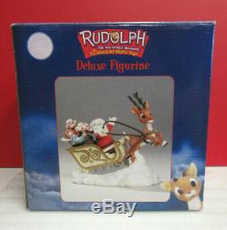RARE Santa Rudolph the Red Nosed Reindeer Sleigh Island of Misfit Toys Figurine