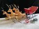 Rare Vintage 1962 Christmas Santas Sleigh Union Products Blow Mold 4 Reindeer