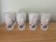 Rare Vtg 5 Set 8 Christmas Glass Tumbler, Rudolph Reindeer Santa Flying Sleigh