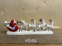 RELCO NOEL SANTA SLEIGH REINDEER CHRISTMAS TAPER CANDLE HOLDER 1950's MCM Japan