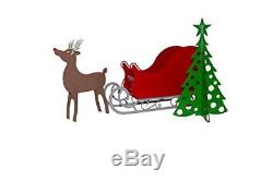 RMP Christmas Santa Sleigh with Scroll Base, Rudolph Reindeer and Christmas