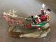 Ron Lee's Santa Claus Clown Sculpture In A Sleigh Pulled By One Reindeer