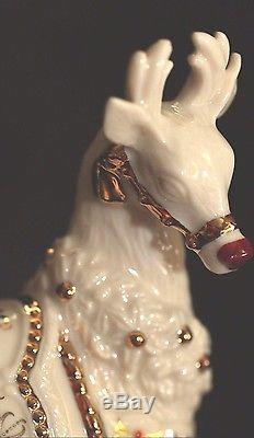 RUDOLPH The Red Nosed Reindeer DASH AWAY ALL Figurine SANTA SLEIGH Lenox