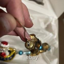 Radko Santa Now Dash Away All Santa In Sleigh With Reindeer Glass Garland 39
