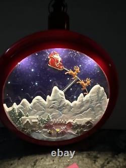 Rare 12.8 Mr Christmas Santa Sleigh Reindeer Mountain Animated Ornament 24 Song