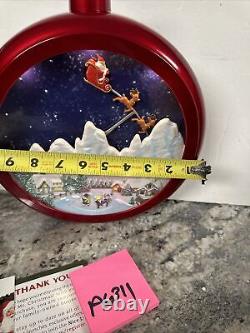 Rare 12.8 Mr Christmas Santa Sleigh Reindeer Mountain Animated Ornament 24 Song