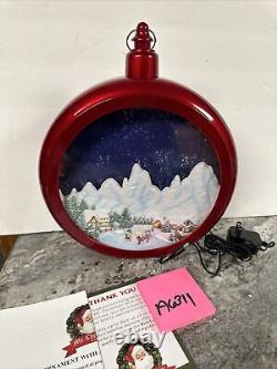 Rare 12.8 Mr Christmas Santa Sleigh Reindeer Mountain Animated Ornament 24 Song