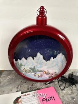 Rare 12.8 Mr Christmas Santa Sleigh Reindeer Mountain Animated Ornament 24 Song