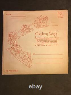 Rare 1940s Happy Christmas Santa's Sleigh Reindeer Paper/Cardboard Display