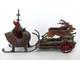 Rare Antique German Santa Sleigh Moving Reindeer Metal Penny Toy