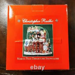 Rare Christopher Radko Christmas North Pole Departure Snowglobe Musical Sealed