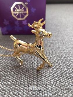 Rare Crystal Tempations Swarovski Crystal 24K Mickey Mouse Santa Reindeer Sleigh