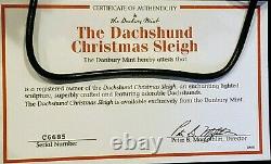 Rare DANBURY MINT Dachshund Santa Christmas Doxie Reindeer Sleigh Retired
