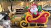 Rare Gemmy 2010 7ft Long Animated Christmas Inflatable Santa Sleigh W Reindeer