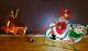 Rare General Foam Santa Sleigh Reindeer Christmas Blow Mold Light Yard Decor
