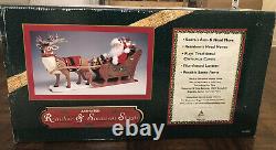 Rare Holiday Creations Animated Reindeer And Santa On Sleigh In Box Working