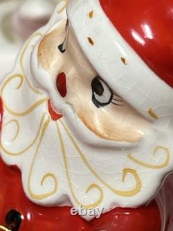 Rare Holt Howard 1959 Santa WithSleigh & 2 Starburst Reindeer Candleholders Japan