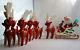 Rare Kamar Red Plush Rudolph & Reindeer & Santa On Sleigh Decoration Made Japan