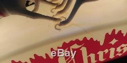 Rare Royal Electric Merry Christmas Santa Sleigh Reindeer Sign Light Up Plastic