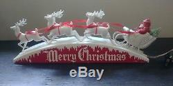 Rare Royal Electric Merry Christmas Santa Sleigh Reindeer Sign Light Up Plastic