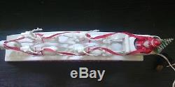 Rare Royal Electric Merry Christmas Santa Sleigh Reindeer Sign Light Up Plastic