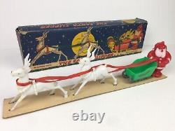 Rare Santa Clipper Box, Santa, Sled & Reindeer Candy Container Rosen Rosbro