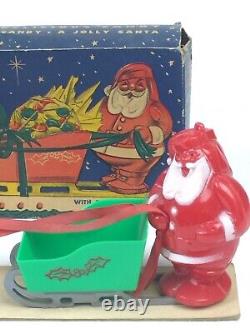 Rare Santa Clipper Box, Santa, Sled & Reindeer Candy Container Rosen Rosbro