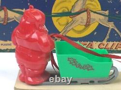 Rare Santa Clipper Box, Santa, Sled & Reindeer Candy Container Rosen Rosbro